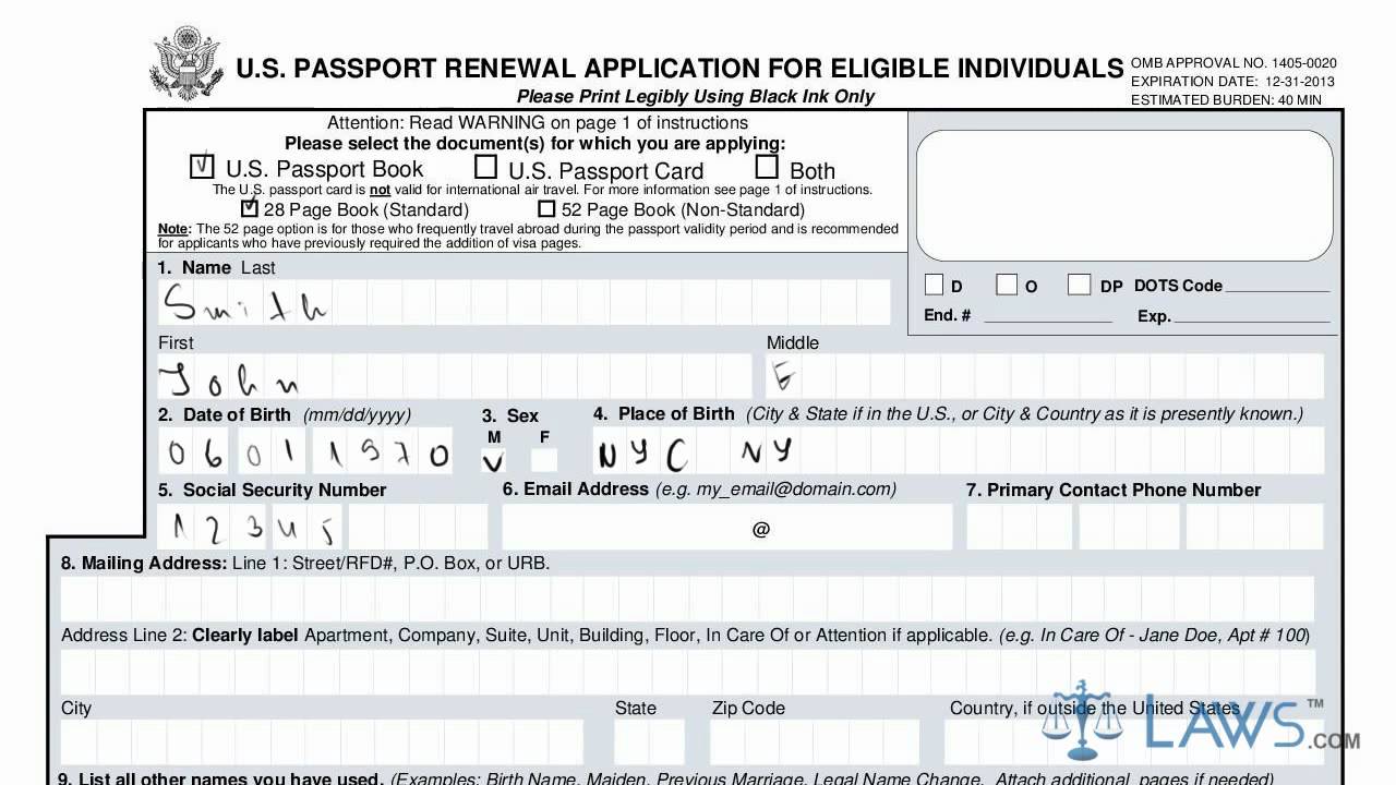 us passport renewal application ds 82