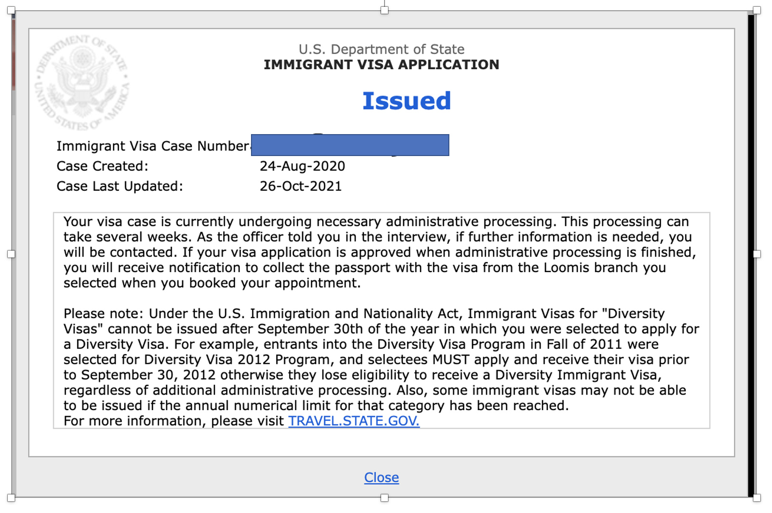 us passport visa tracking