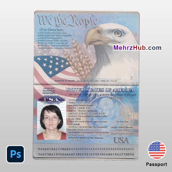 usa passport sample