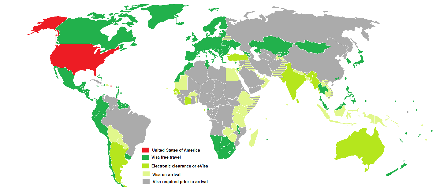 usa passport visa free countries