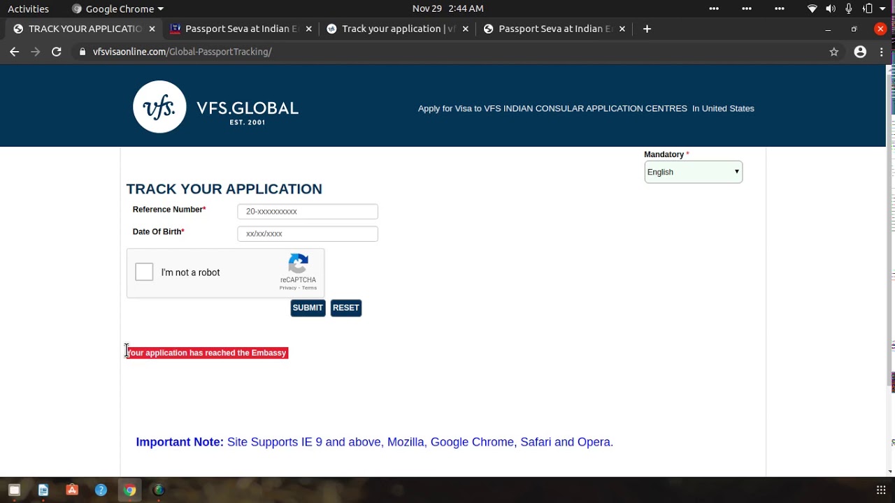 vfs global tracking passport