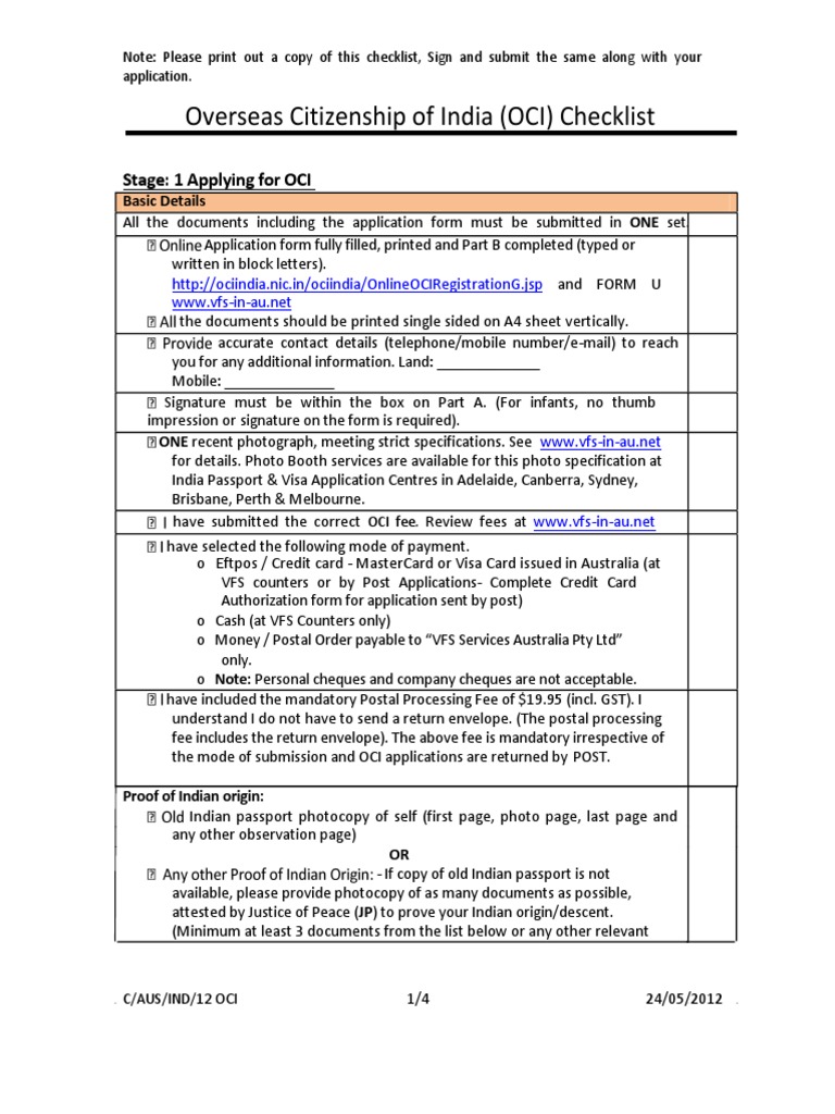 vfs passport renewal checklist