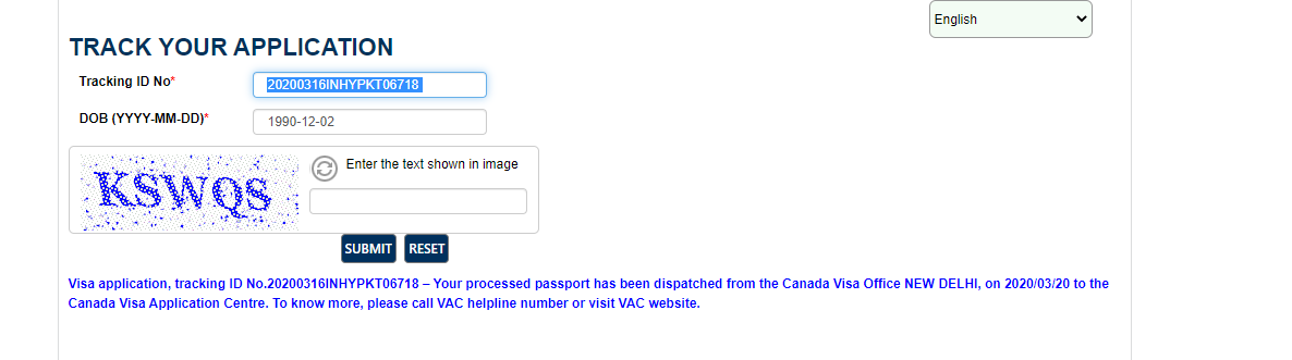 vfs passport tracking