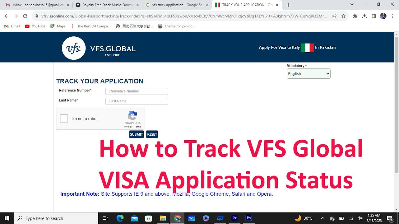 vfs passport tracking