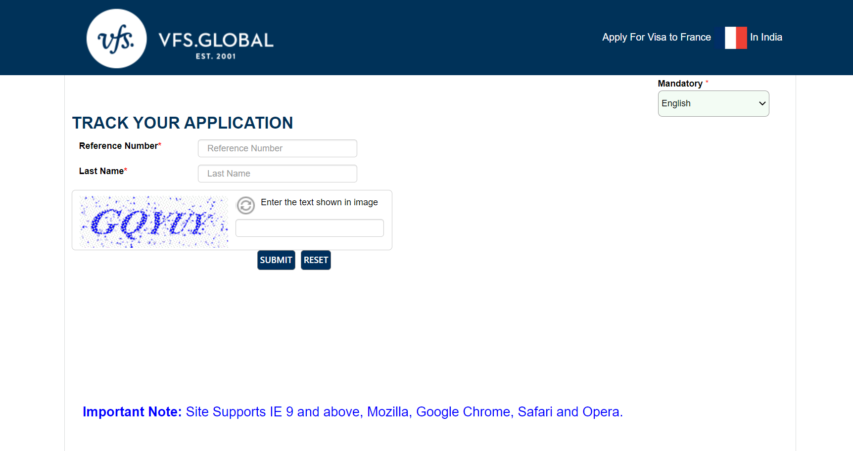 vfsglobal track passport