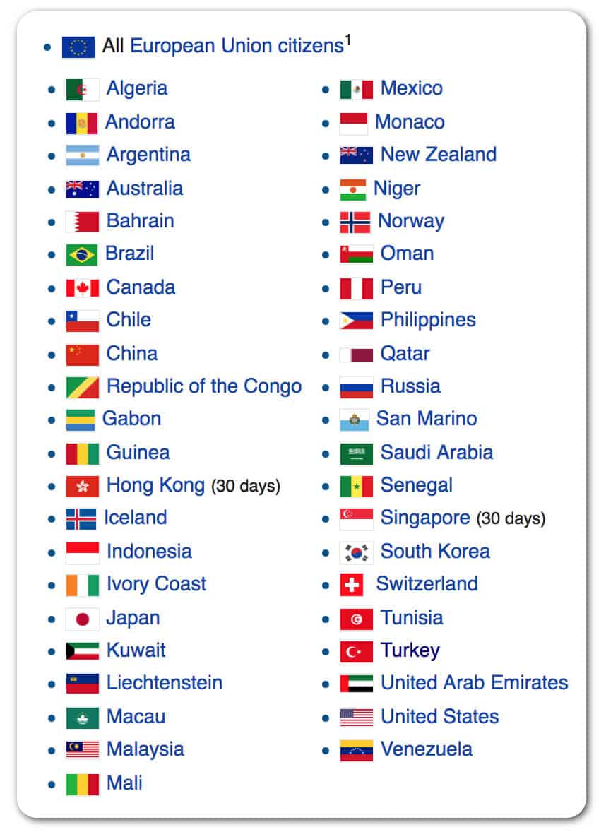 visa free countries for moroccan passport