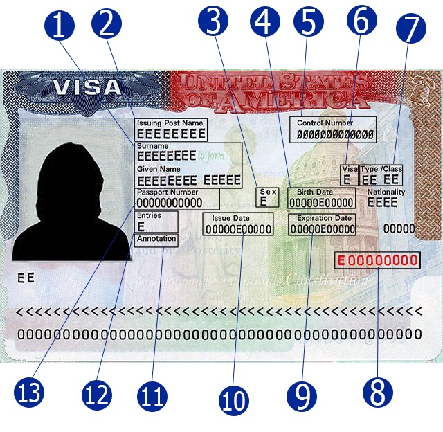 visa number on passport