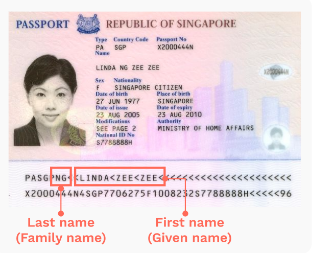 what is a given name on a passport