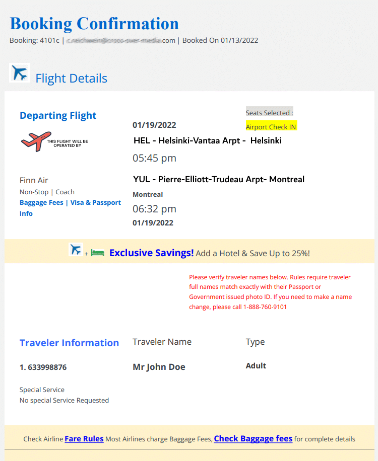 what passport details are needed to book a flight