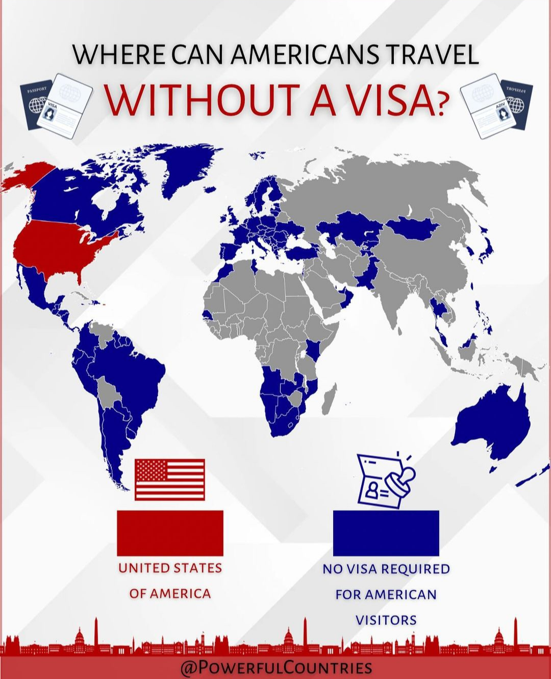 where can you travel without a us passport