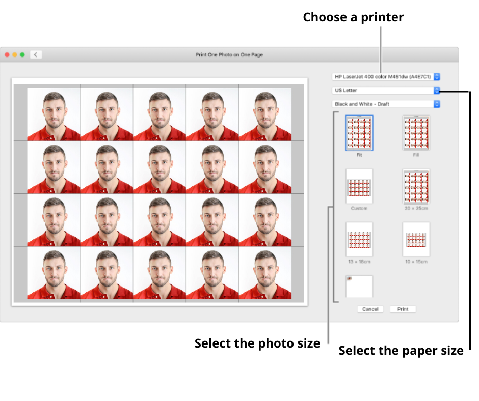 where to print passport size photos