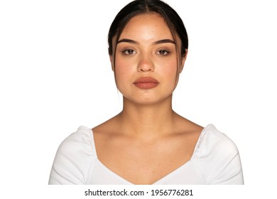 woman beautiful passport photo